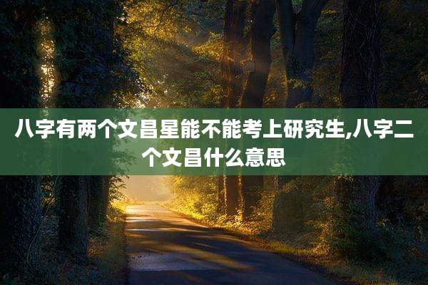 八字有两个文昌星能不能考上研究生,八字二个文昌什么意思