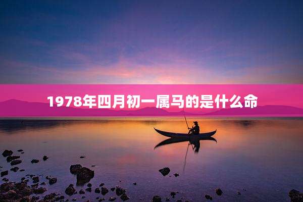 1978年四月初一属马的是什么命