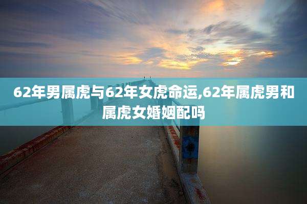 62年男属虎与62年女虎命运,62年属虎男和属虎女婚姻配吗