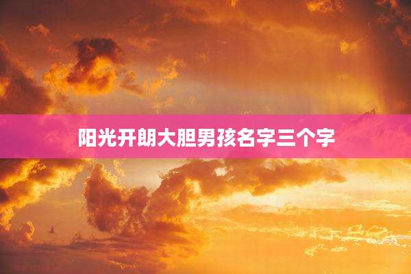 阳光开朗大胆男孩名字三个字