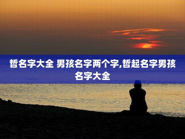 哲名字大全 男孩名字两个字,哲起名字男孩名字大全