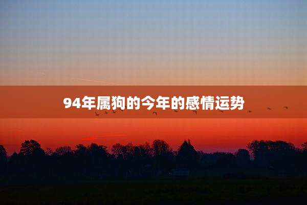 94年属狗的今年的感情运势