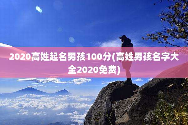 2020高姓起名男孩100分(高姓男孩名字大全2020免费)