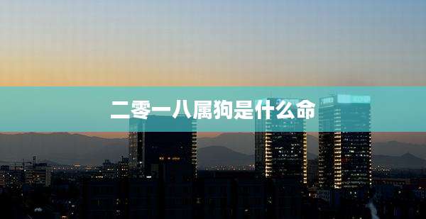 二零一八属狗是什么命