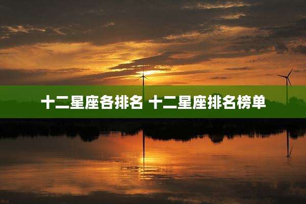十二星座各排名 十二星座排名榜单
