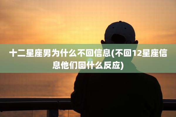 十二星座男为什么不回信息(不回12星座信息他们回什么反应)