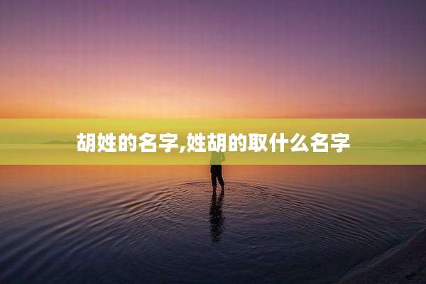 胡姓的名字,姓胡的取什么名字