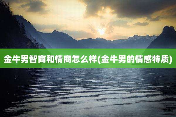 金牛男智商和情商怎么样(金牛男的情感特质)