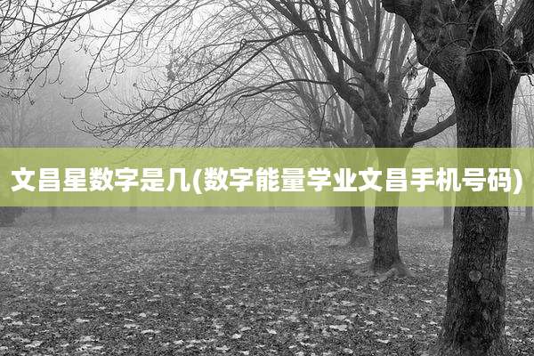 文昌星数字是几(数字能量学业文昌手机号码)