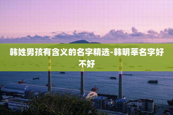 韩姓男孩有含义的名字精选-韩明莘名字好不好