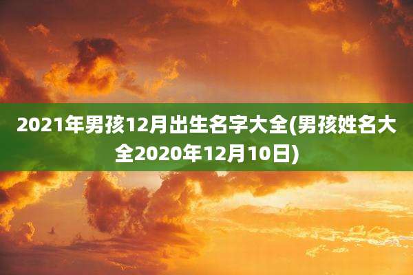 2021年男孩12月出生名字大全(男孩姓名大全2020年12月10日)