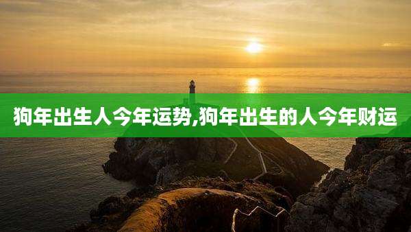 狗年出生人今年运势,狗年出生的人今年财运