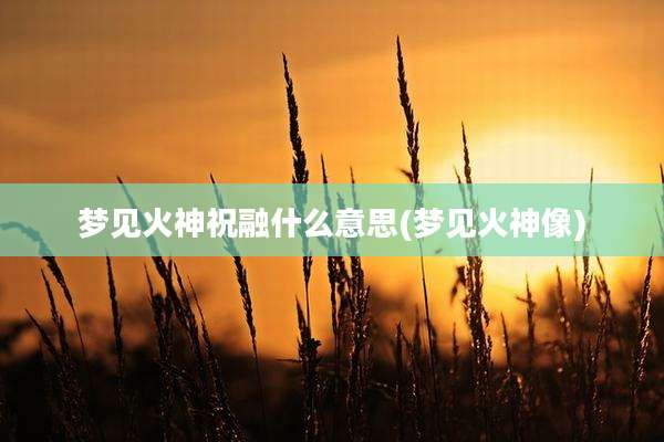 梦见火神祝融什么意思(梦见火神像)