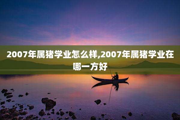 2007年属猪学业怎么样,2007年属猪学业在哪一方好