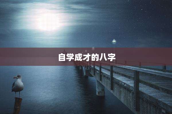 自学成才的八字