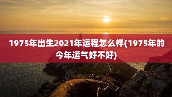 1975年出生2021年运程怎么样(1975年的今年运气好不好)
