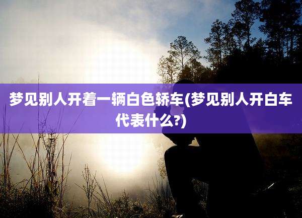 梦见别人开着一辆白色轿车(梦见别人开白车代表什么?)