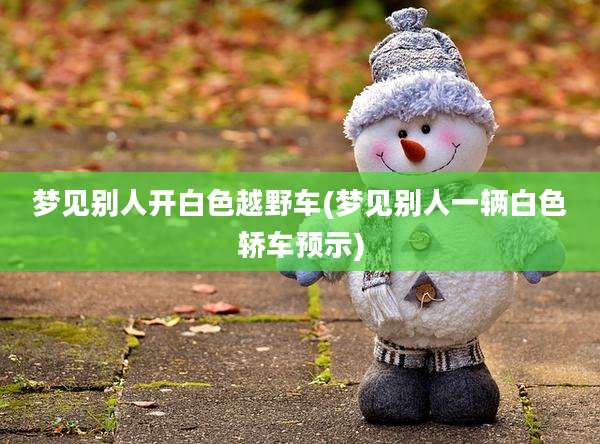 梦见别人开白色越野车(梦见别人一辆白色轿车预示)