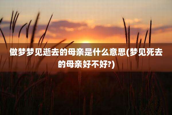 做梦梦见逝去的母亲是什么意思(梦见死去的母亲好不好?)