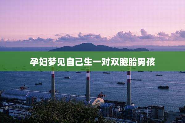 孕妇梦见自己生一对双胞胎男孩