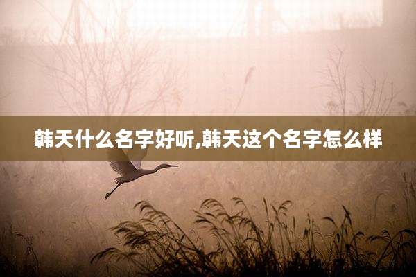 韩天什么名字好听,韩天这个名字怎么样