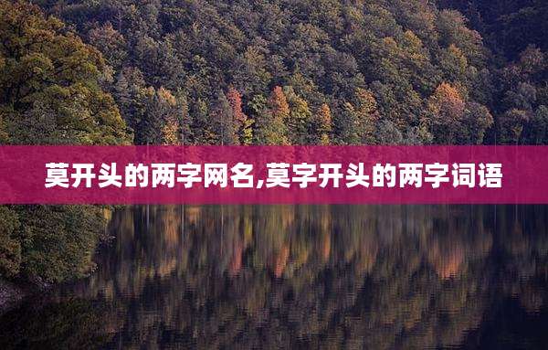 莫开头的两字网名,莫字开头的两字词语