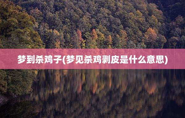 梦到杀鸡子(梦见杀鸡剥皮是什么意思)