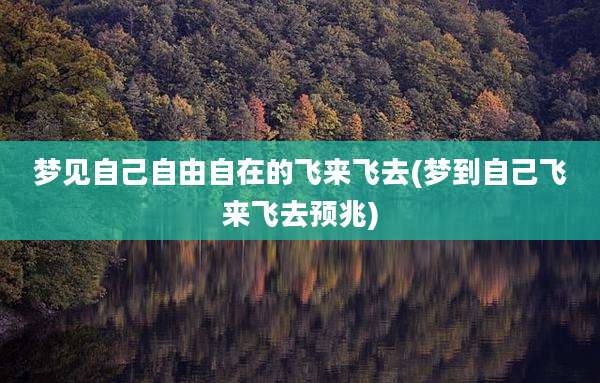 梦见自己自由自在的飞来飞去(梦到自己飞来飞去预兆)