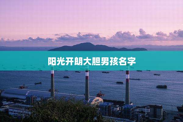 阳光开朗大胆男孩名字