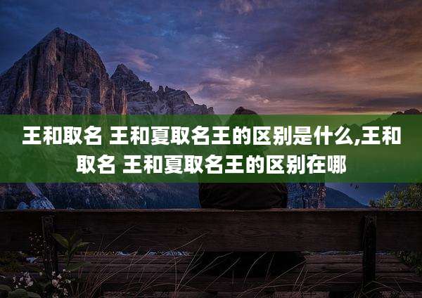 王和取名 王和夏取名王的区别是什么,王和取名 王和夏取名王的区别在哪