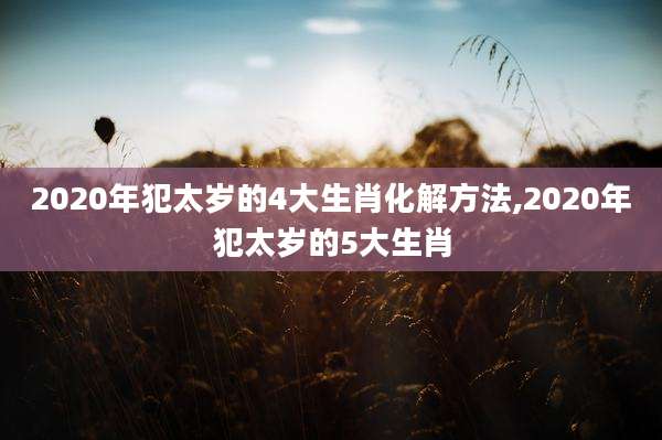 2020年犯太岁的4大生肖化解方法,2020年犯太岁的5大生肖