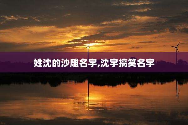 姓沈的沙雕名字,沈字搞笑名字