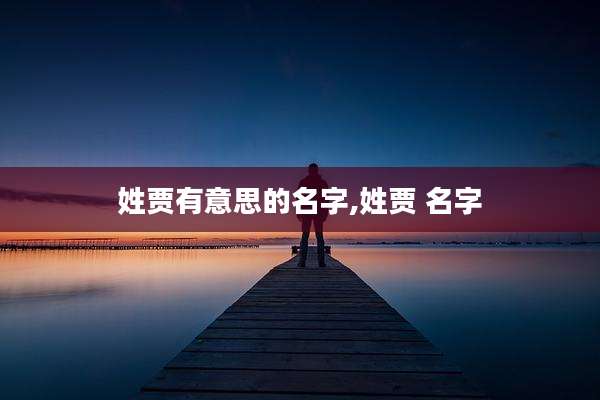 姓贾有意思的名字,姓贾 名字