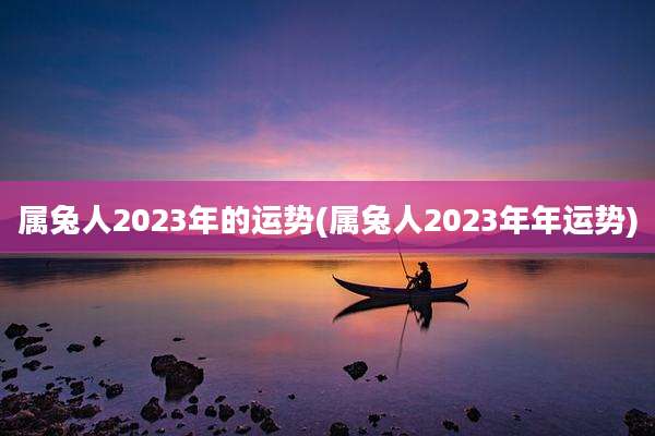 属兔人2023年的运势(属兔人2023年年运势)