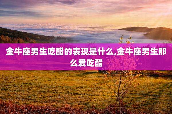 金牛座男生吃醋的表现是什么,金牛座男生那么爱吃醋