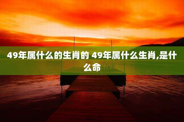 49年属什么的生肖的 49年属什么生肖,是什么命