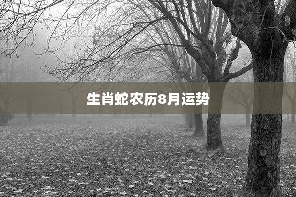 生肖蛇农历8月运势