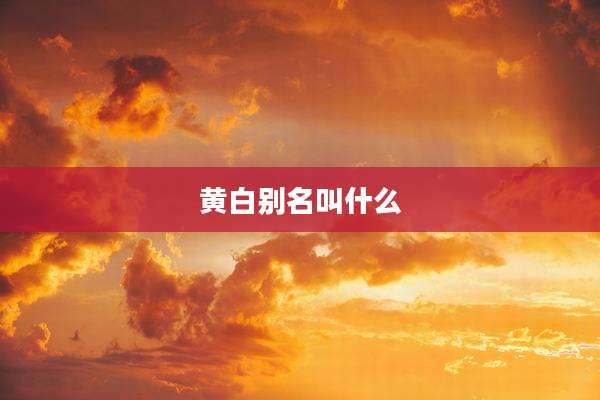 黄白别名叫什么