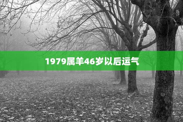 1979属羊46岁以后运气