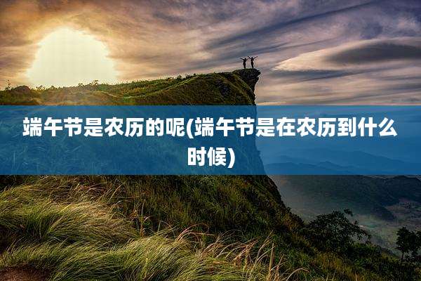 端午节是农历的呢(端午节是在农历到什么时候)