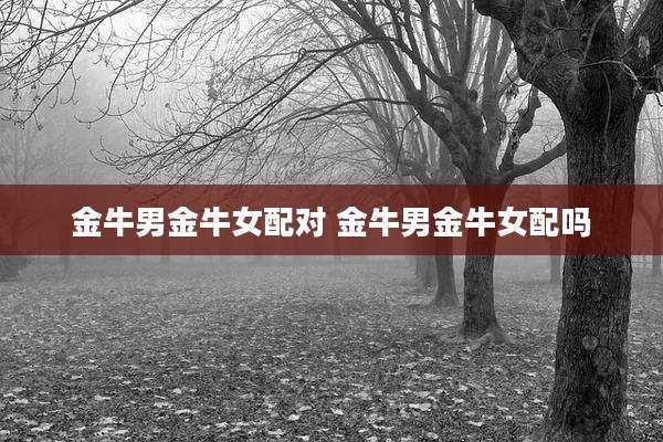 金牛男金牛女配对 金牛男金牛女配吗