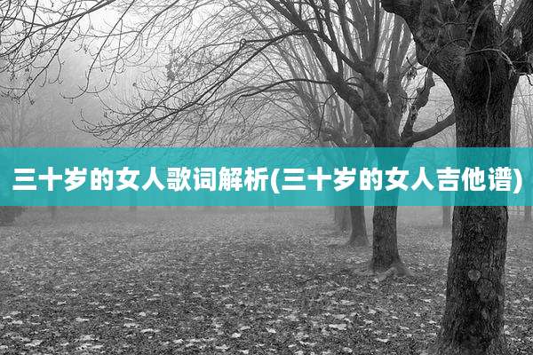 三十岁的女人歌词解析(三十岁的女人吉他谱)