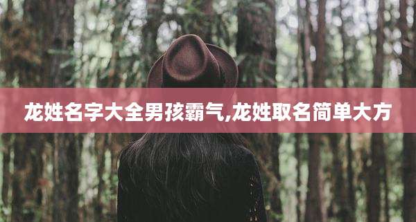 龙姓名字大全男孩霸气,龙姓取名简单大方