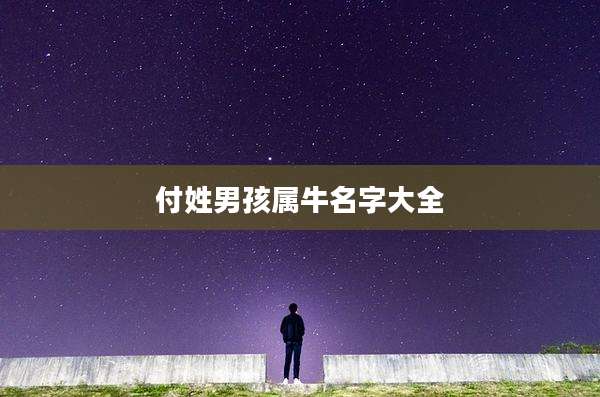 付姓男孩属牛名字大全