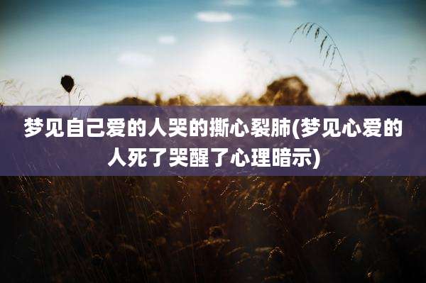 梦见自己爱的人哭的撕心裂肺(梦见心爱的人死了哭醒了心理暗示)