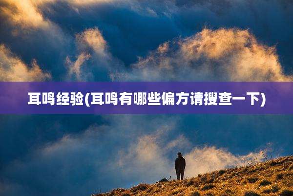 耳鸣经验(耳鸣有哪些偏方请搜查一下)