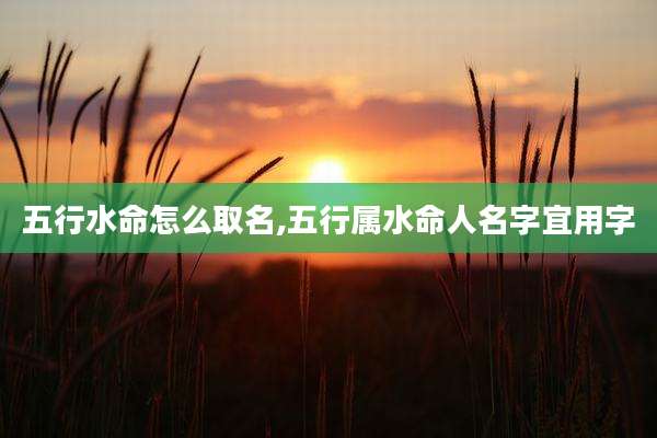 五行水命怎么取名,五行属水命人名字宜用字