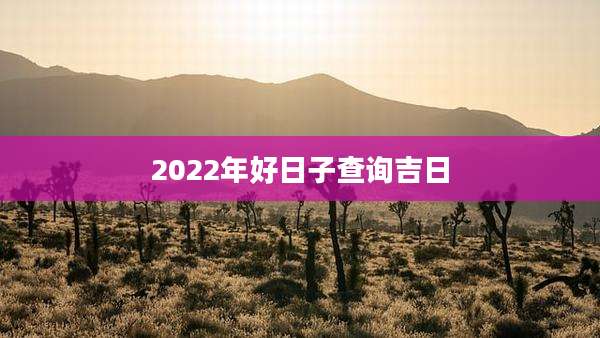 2022年好日子查询吉日