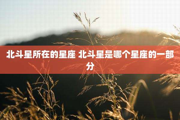 北斗星所在的星座 北斗星是哪个星座的一部分