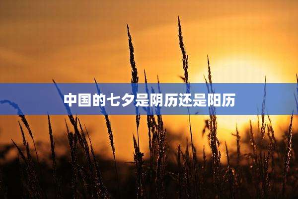 中国的七夕是阴历还是阳历